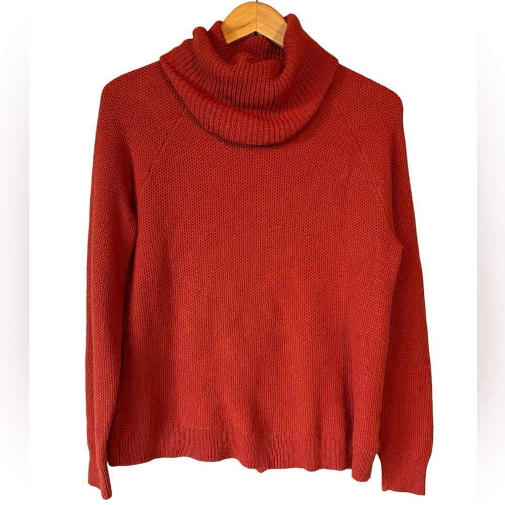 Madewell Womens Province Cross-Back Turtleneck Sweater Knit Orange size Medium